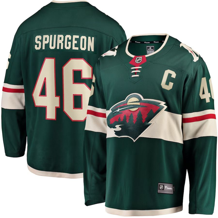 Men Minnesota Wild 46 Jared Spurgeon Green Home Breakaway Player NHL Jersey